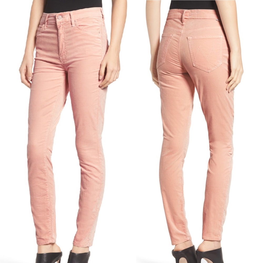 Mother The High Waisted Looker Skinny Velvet Pants